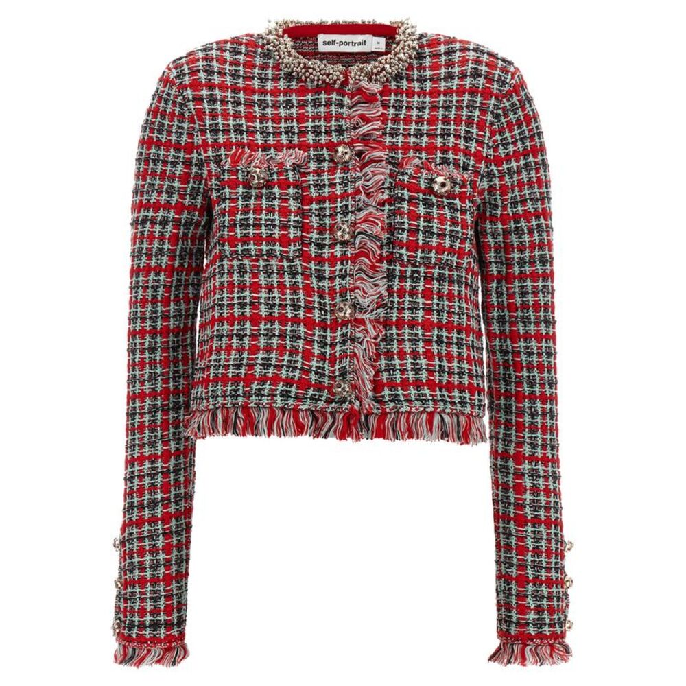 Self-Portrait Red Cotton Full-Length Women's Jacket